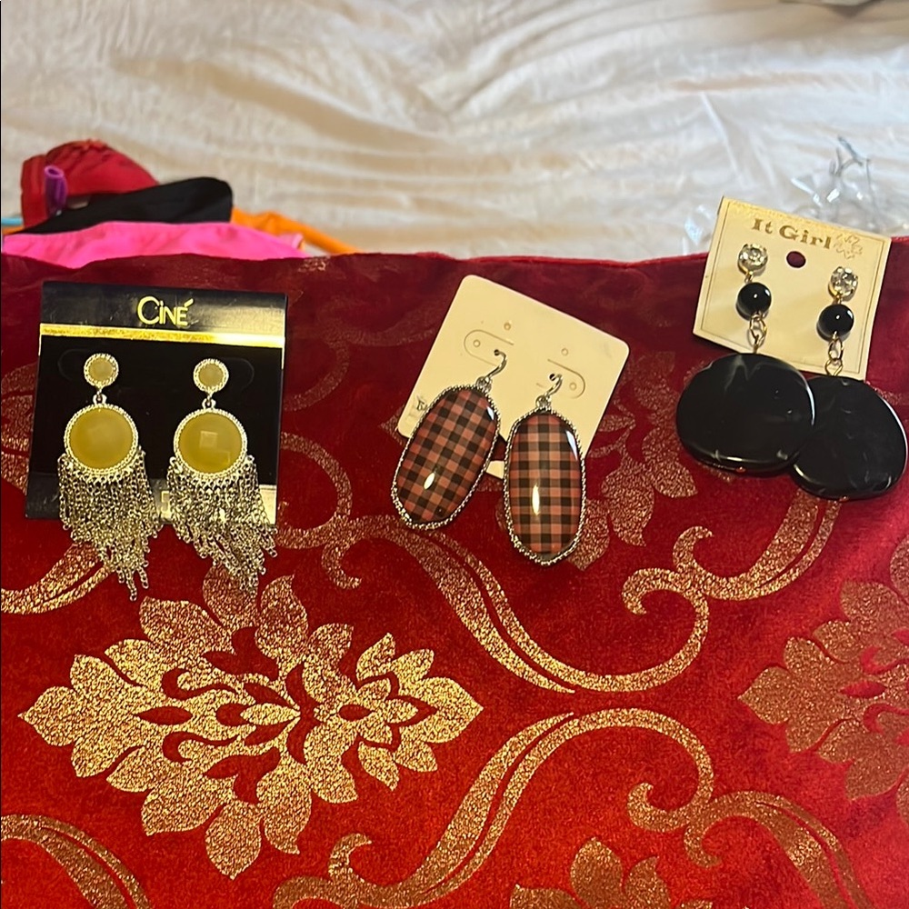 Silver and Yellow Statement Earrings
